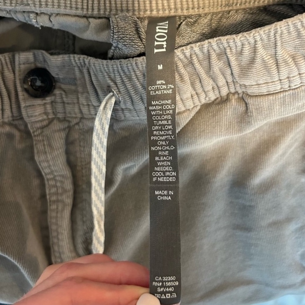 Vuori Men's Gray Corduroy Drawstring Pants - Picture 9 of 13